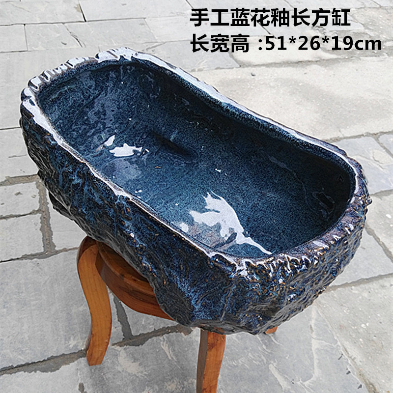 景德镇陶瓷器乌龟缸客厅金鱼缸厂家直销睡莲花盆养鱼家用创意摆件