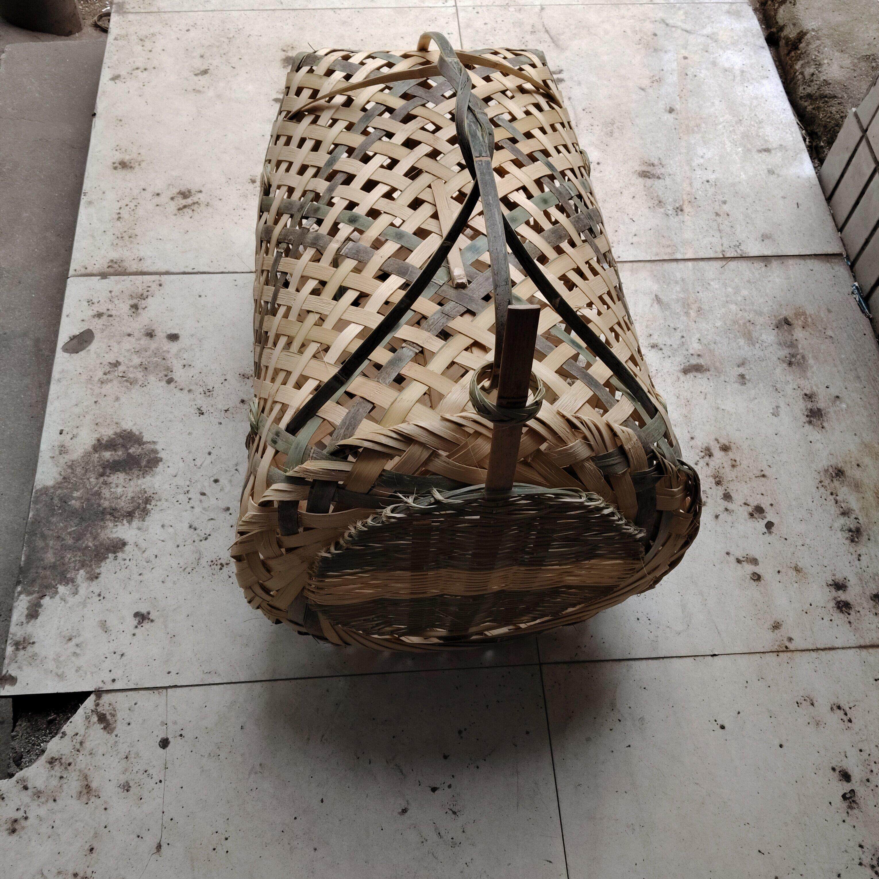 纯手工竹编头层竹青大号竹制鸡笼可装家禽鸭鹅笼家用装鸡的竹笼子