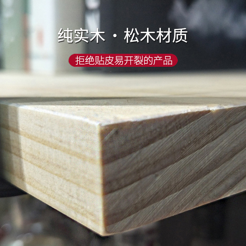 墙上壁挂一字隔板置物架铁艺实木挂墙书架花架收纳架子多层陈列架