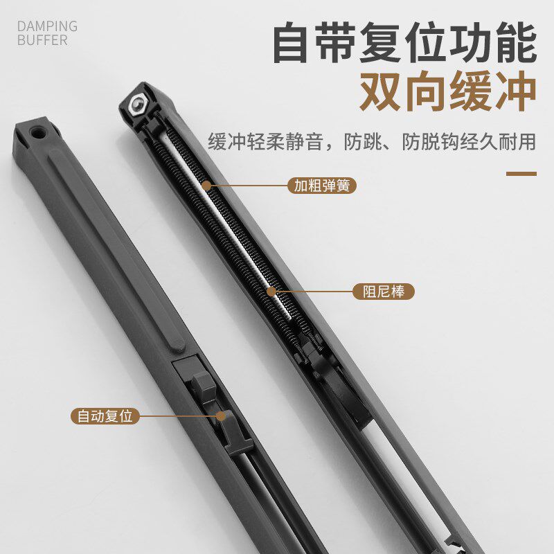 滑轮衣柜轮子移门滑轨带阻尼吊轮双向缓冲木门滚轮隐藏衣柜门轨道