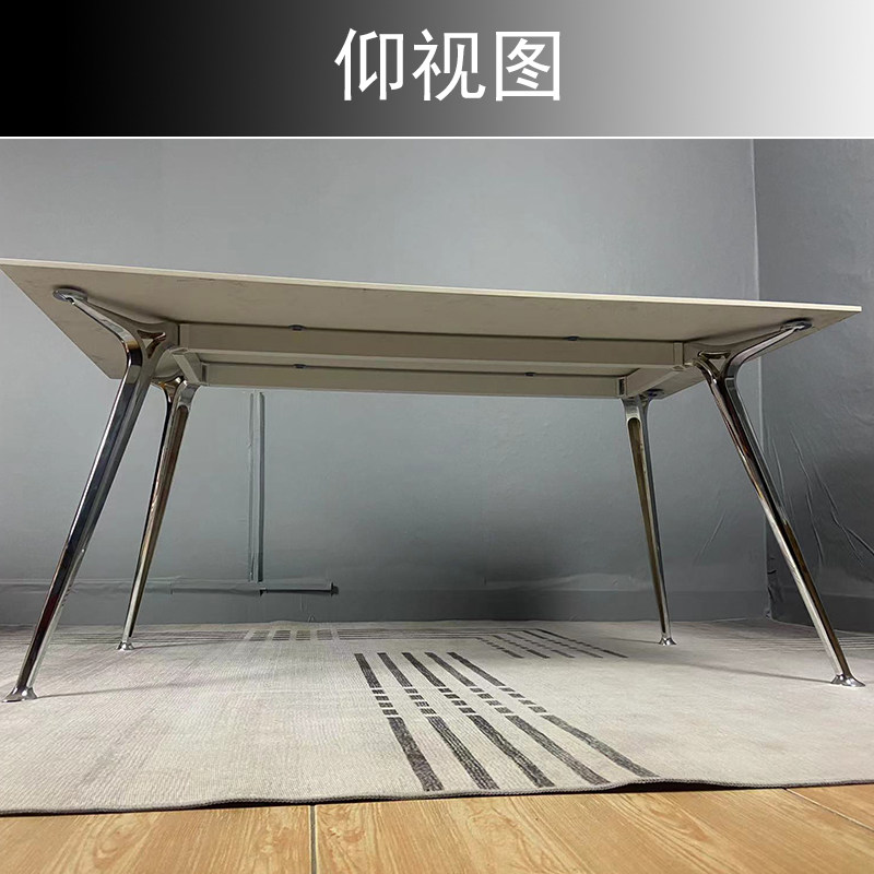 办公桌桌腿岩板餐桌架子大理石桌脚实木支撑脚会议桌电镀铝合金脚