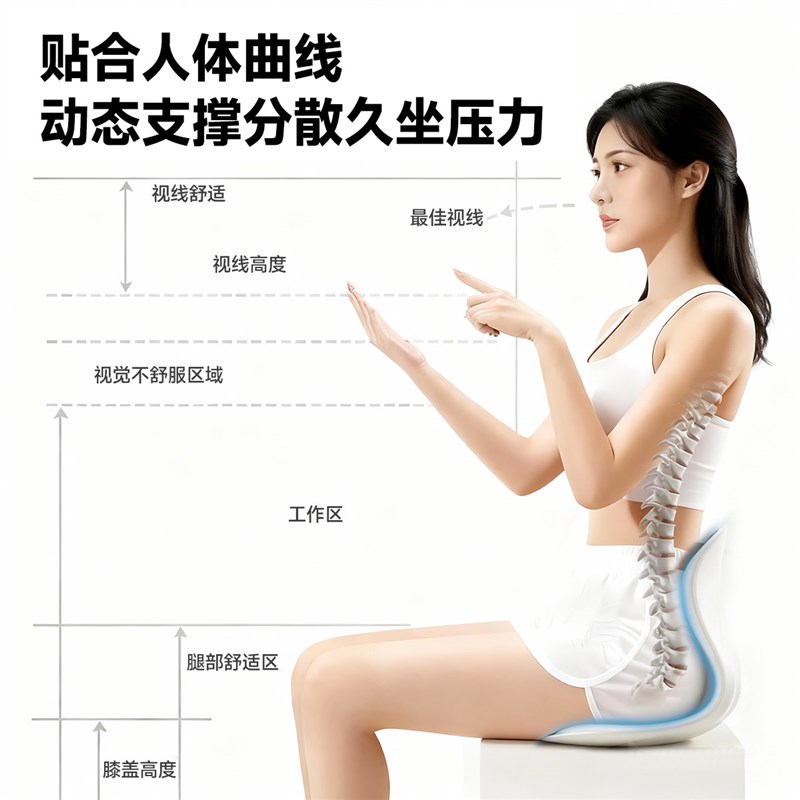 NGT护腰坐垫花瓣美臀矫姿腰靠垫人体工学椅子垫办公久坐喂奶椅腰