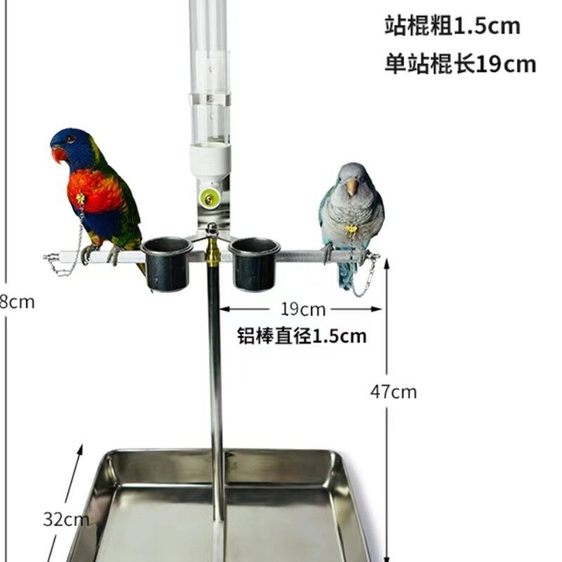 黑凤凰牡丹鹦鹉架中小型虎皮双鸟架台式便携式手部护理训练鸟笼用