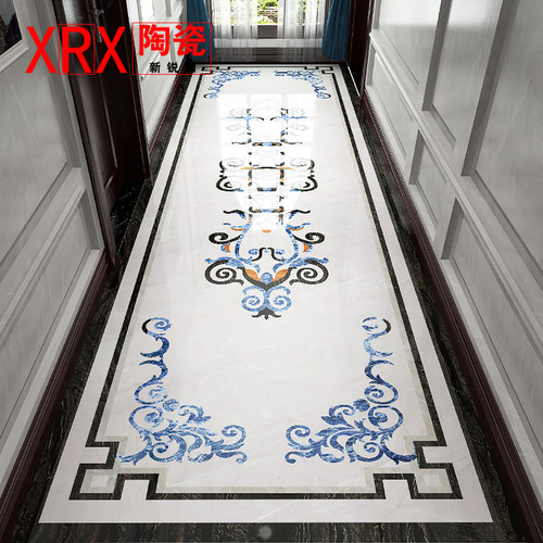新锐翔 定制加工走廊过道艺术拼图地板入户玄关瓷砖水刀拼花地砖