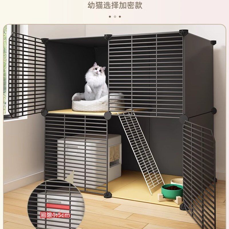 养猫猫屋可拆卸猫窝猫笼室内猫城堡防越狱爬架一体隔离铁网猫笼子