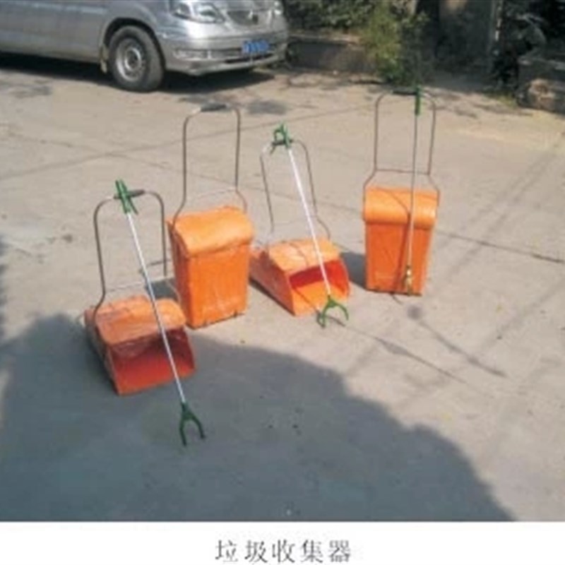 环卫防风垃圾斗不锈钢塑料簸箕保洁垃圾斗带轮子可推拉厂家