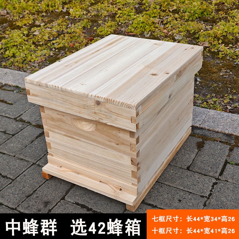 42广式中蜂蜂箱七框十框小型蜜蜂箱杉木不煮蜡两广中蜂专用全套