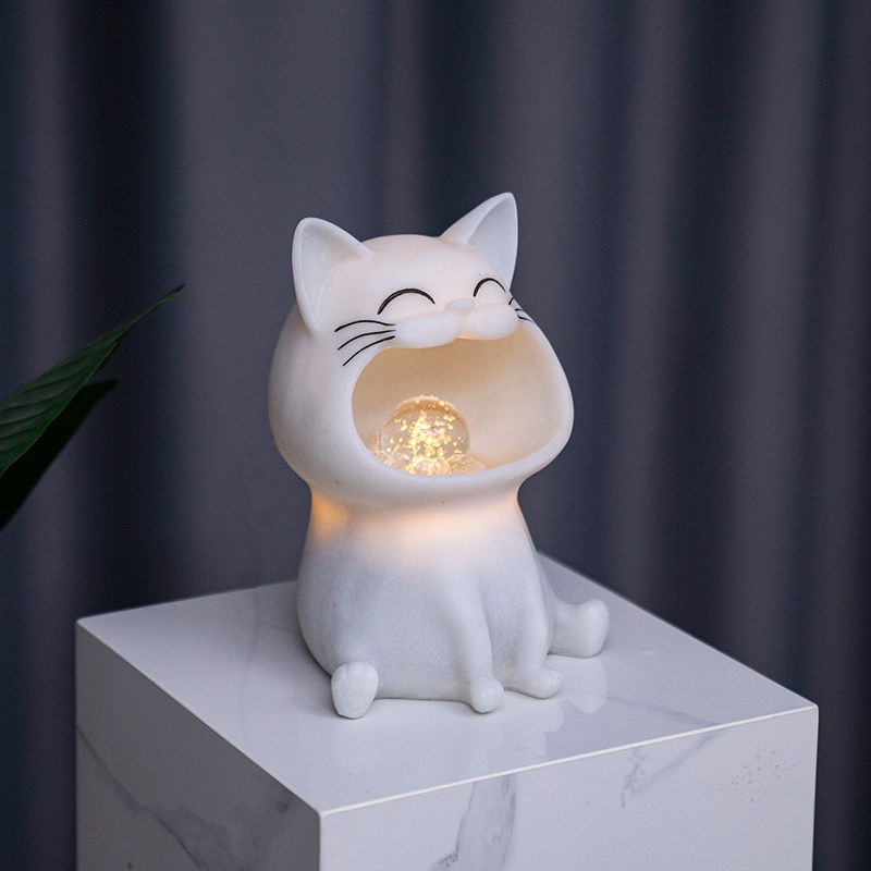 招财猫水晶球风水轮招财小型流水摆件循环水开业送礼桌面办公室