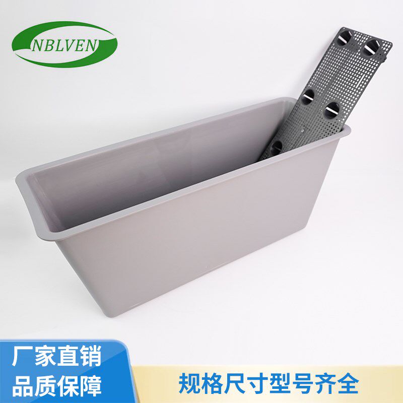 高架桥塑料花盆人行天桥长方形蓄水PP塑料花盆绿化护栏花箱种植槽