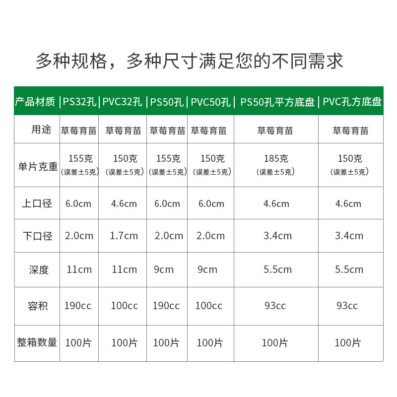 15/21/32/50孔高脚林木扦插育苗盘草莓樱桃菠萝育秧桉树构树穴盘