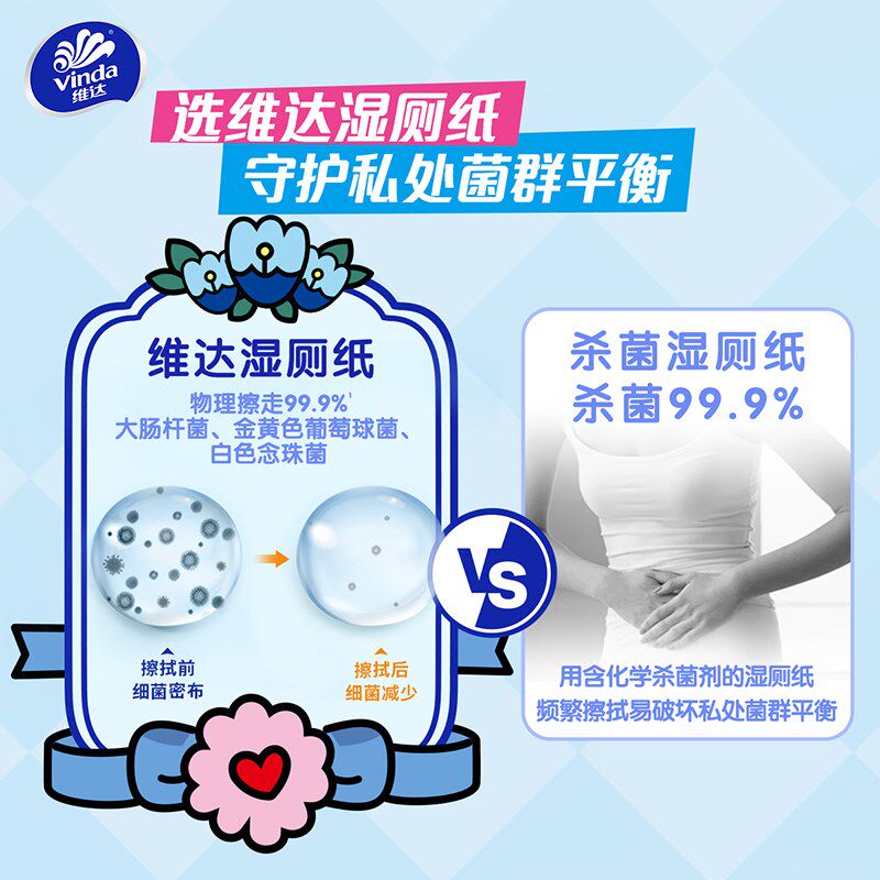 维达多巴胺湿厕纸80片10包纯水温和安全0添加清洁湿巾家庭实惠装