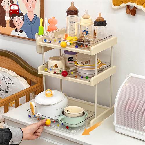 奶瓶晾干收纳架桌面多层婴儿餐具沥水架喂养台奶粉宝宝用品置物架