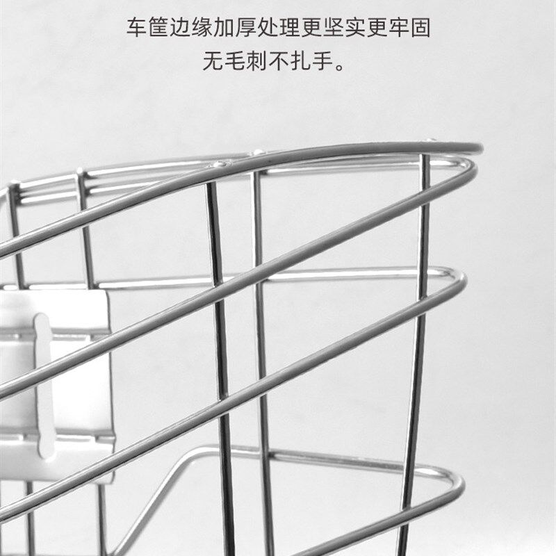 自行车篮子前置车筐折叠车挂篮加大加厚金属蓝筐单车菜篮通用车篓
