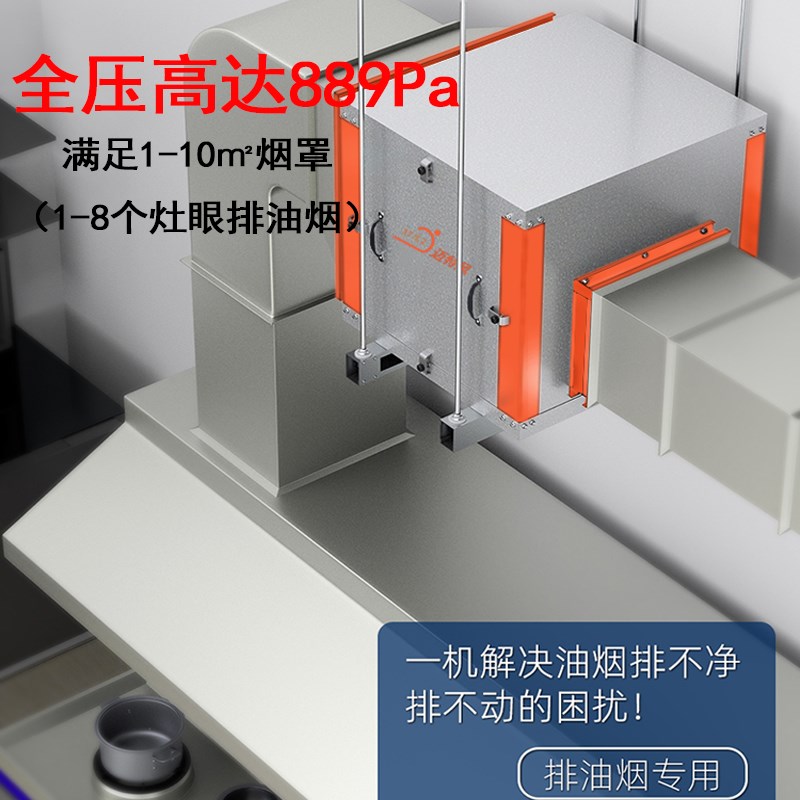 商用高压静音离心风机工业饭店厨房排烟风柜管道排风排风机大吸力