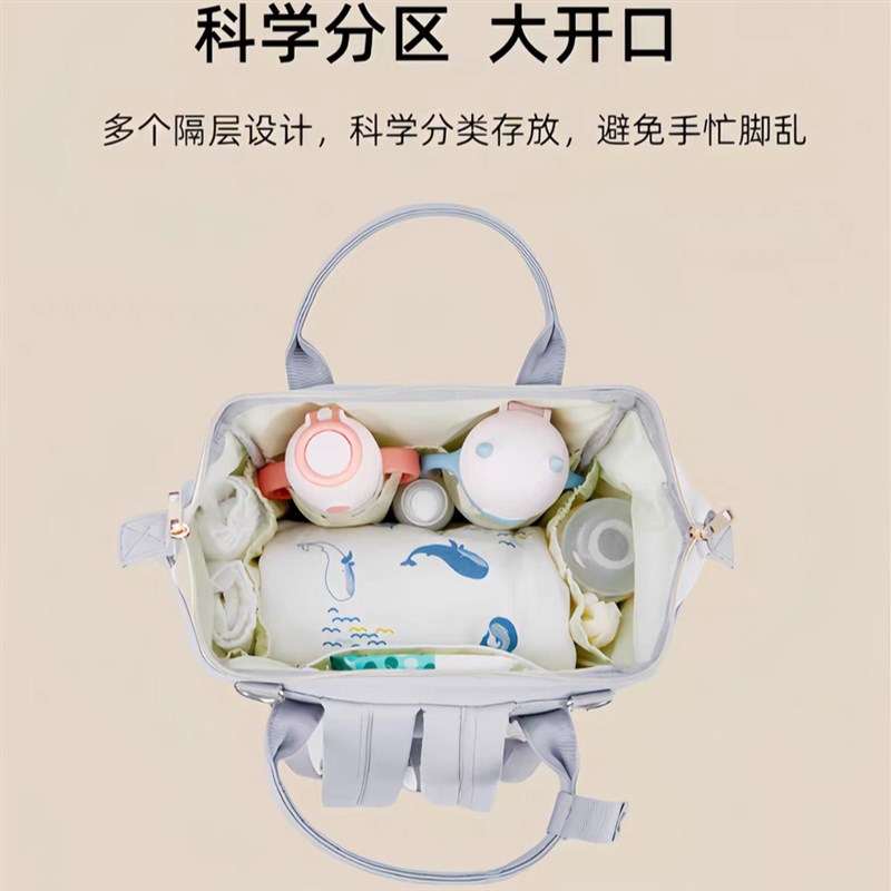 新款多功能妈咪包母婴包外出轻便时尚妈妈手提双肩大容量遛娃背包
