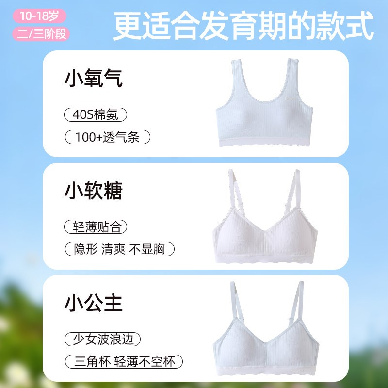 【氧气软糖bra】12-18岁青少年女生内衣初高中学生发育期少女文胸