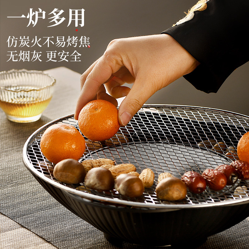围炉煮茶室内家用器具全套黑晶炉煮茶花茶茶具套组玻璃茶壶煮茶器