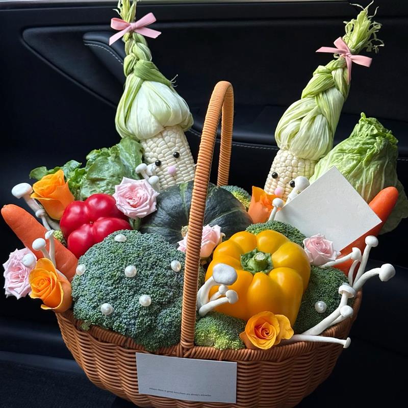蔬菜花篮花束鲜花同城速递配送花束水果创意北京深圳广州成都重庆
