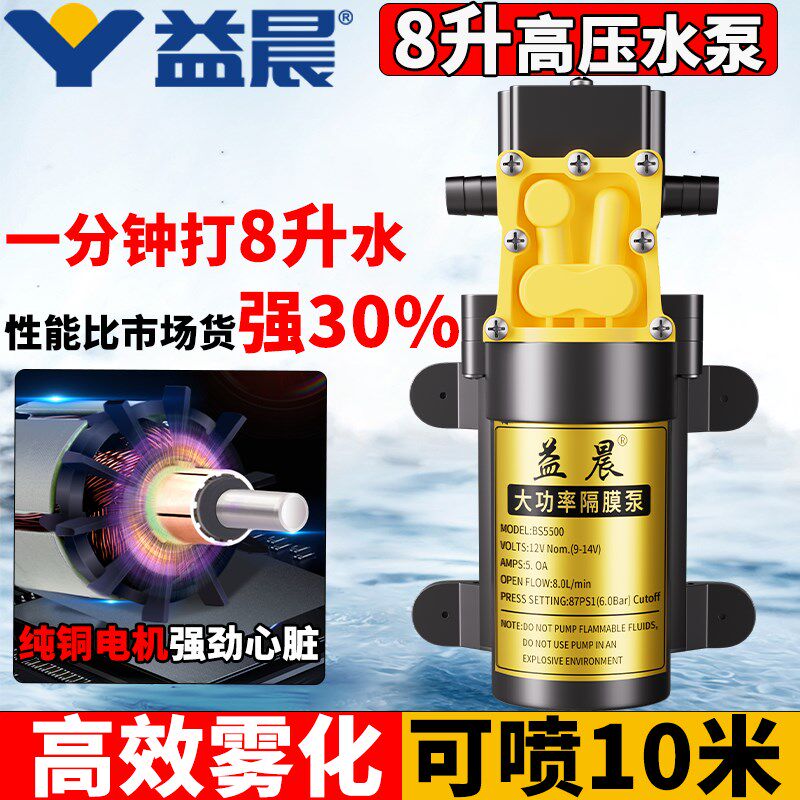 12v喷雾器水泵电动喷雾器高压水泵背负式喷雾器水泵双电机大压力