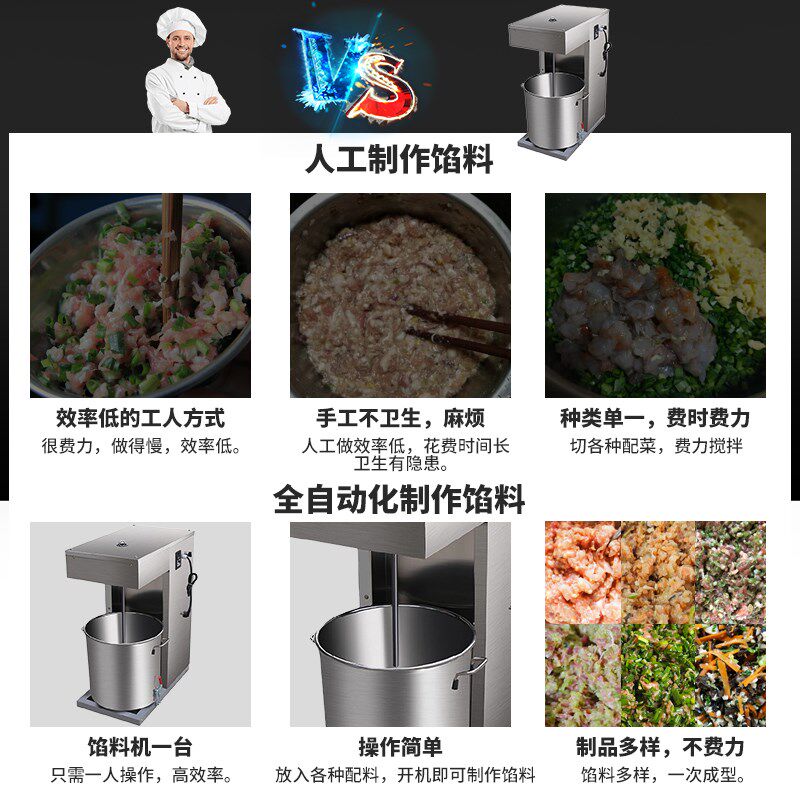 拌馅机商用多功能全自动包子饺子馅搅拌机电动香肠肉馅鱼丸打馅机