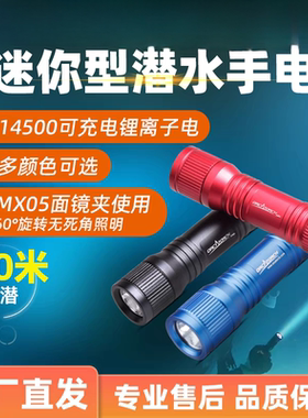 虎鲸OrcaTorch 潜水手电D560迷你便携可挂面镜水肺自由潜照明装备