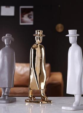 北欧行走人物摆件软装搭配创意家居摆件客厅玄关酒店酒柜工艺装饰