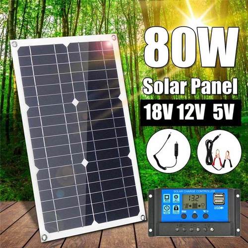 20W 30 100瓦 18V半柔性太阳能板手机汽车电池单晶硅太阳能充电器