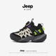 秋冬季 加绒二棉软底男女童鞋 子新款 jeep儿童运动鞋 男孩防滑跑步鞋