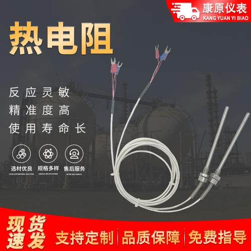 厂家直供温度传感器PT100高精度探头热电阻热电偶探针式感温线