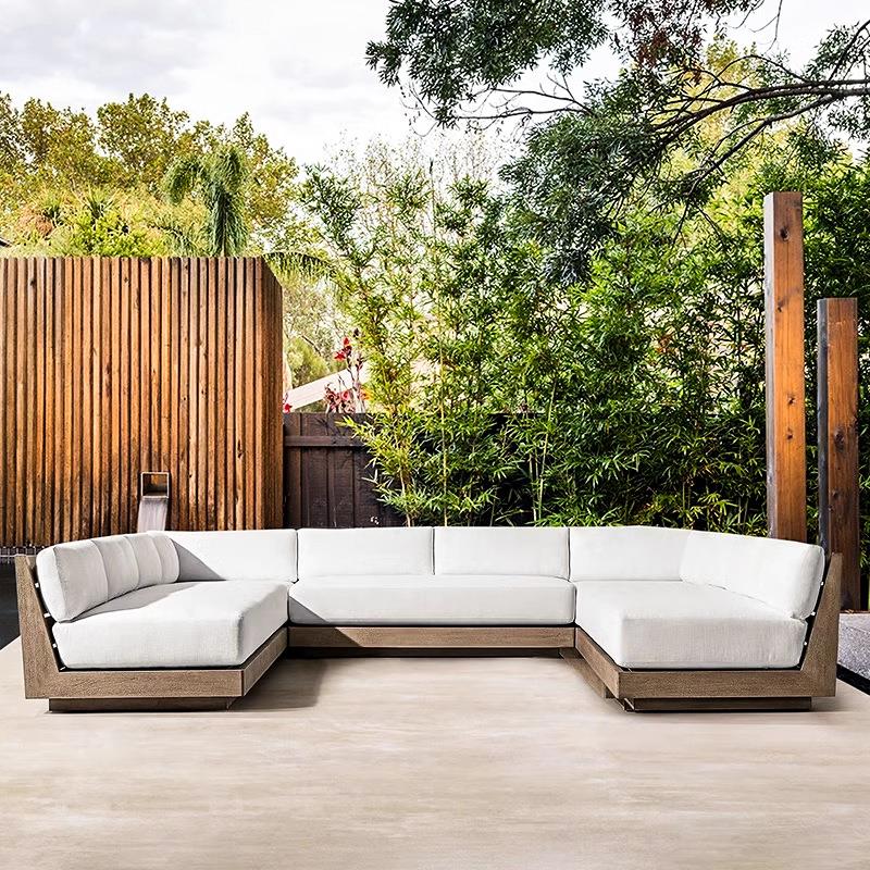 柚木户外沙发休闲院酒90店花露园台公司花园室外防雨晒防庭腐木家