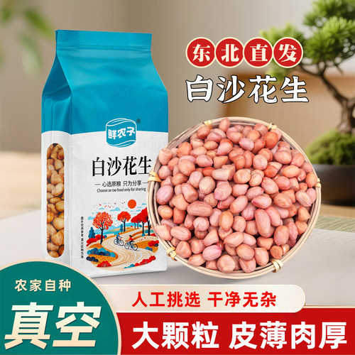 2025年新花生米生真空装的东北食用新鲜货大颗粒白沙花生米下酒菜