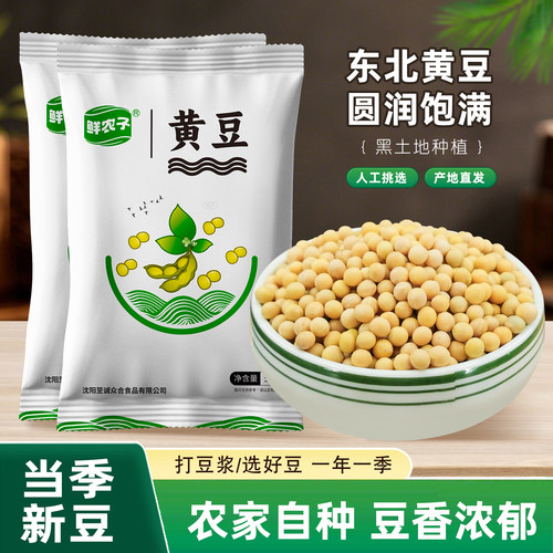 东北黄豆打豆浆专用豆子非转基因新大豆生土黄豆5斤批发1斤半斤