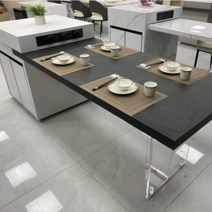 岩板岛台吧台餐桌家用开放式厨房导台客厅西厨中岛台岩板多功能