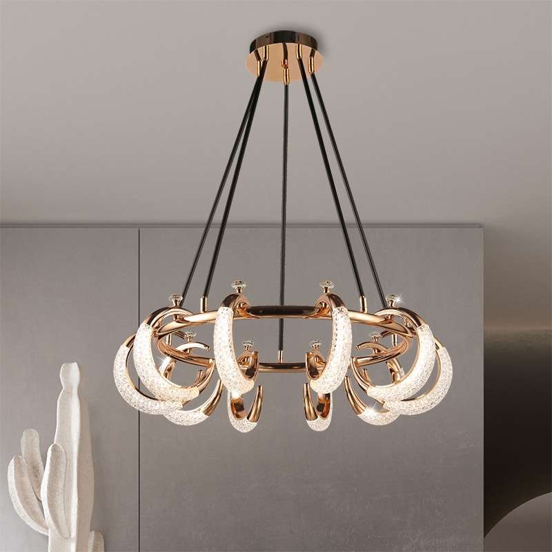 大客厅吊灯现代简约2023年新款轻奢月牙角度可调极简餐厅圆形灯饰