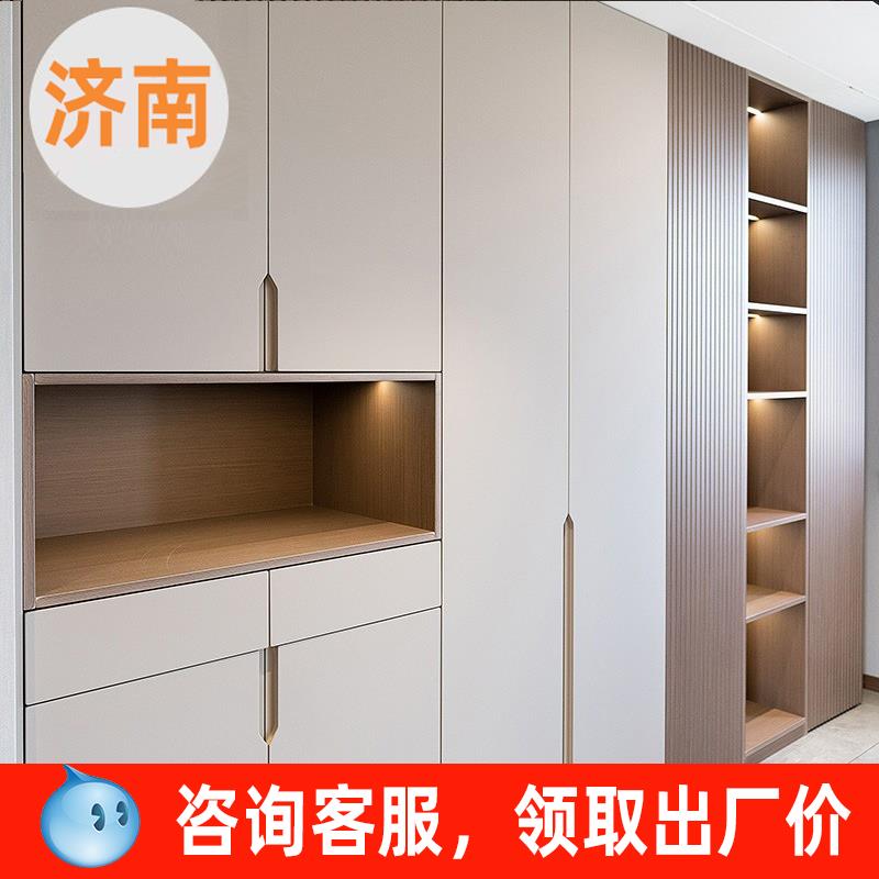 济南衣帽间一门到顶衣柜整体定制全屋整装家具简约现代环保走入式