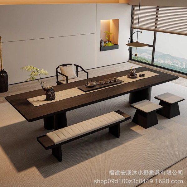 新中式实木大板泡茶台喝茶桌椅组合简约轻奢端家用客厅公室,商业/办公家具,茶台/茶桌,淘宝优惠券,粉丝福利购,淘宝优惠卷