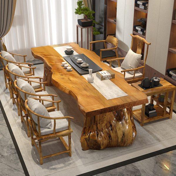 新中式实木茶桌家用大板接待公室茶桌椅组合禅意茶馆原木泡茶桌,商业/办公家具,茶台/茶桌,淘宝优惠券,粉丝福利购,淘宝优惠卷