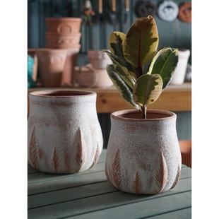 罗马帝国陶罐粗陶平原烧覆古花盆户外庭院蝴蝶兰多肉锅粘土透气旧