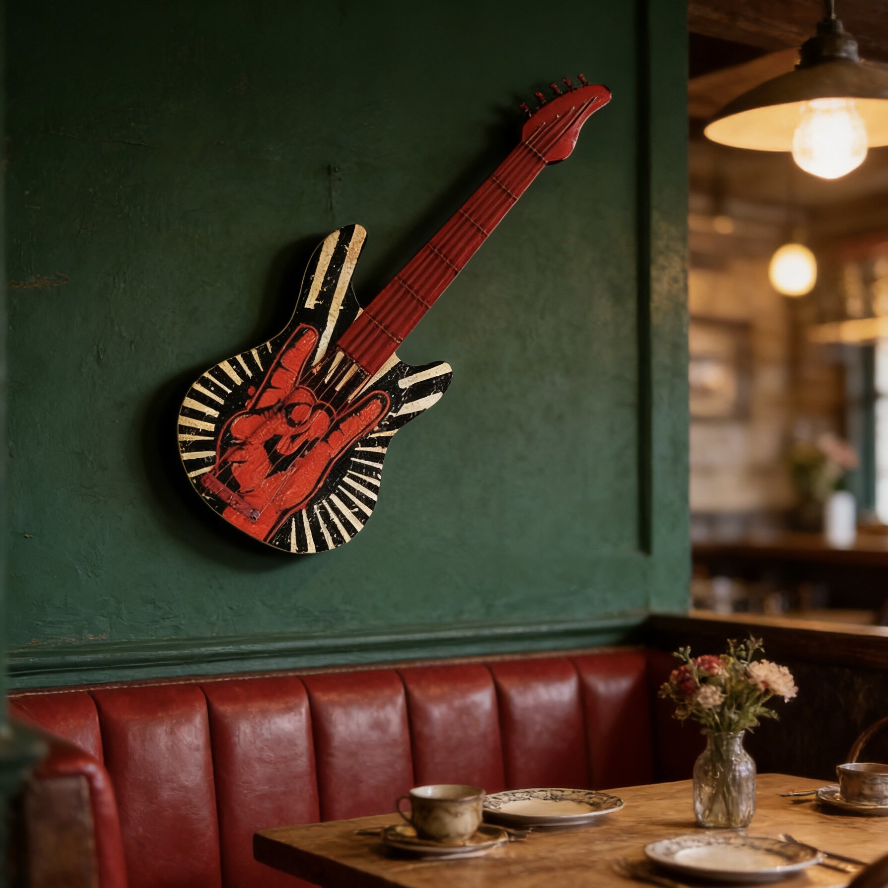 复古铁艺吉他装饰壁挂创意家居房间酒吧餐厅乐器模型挂件墙上装饰