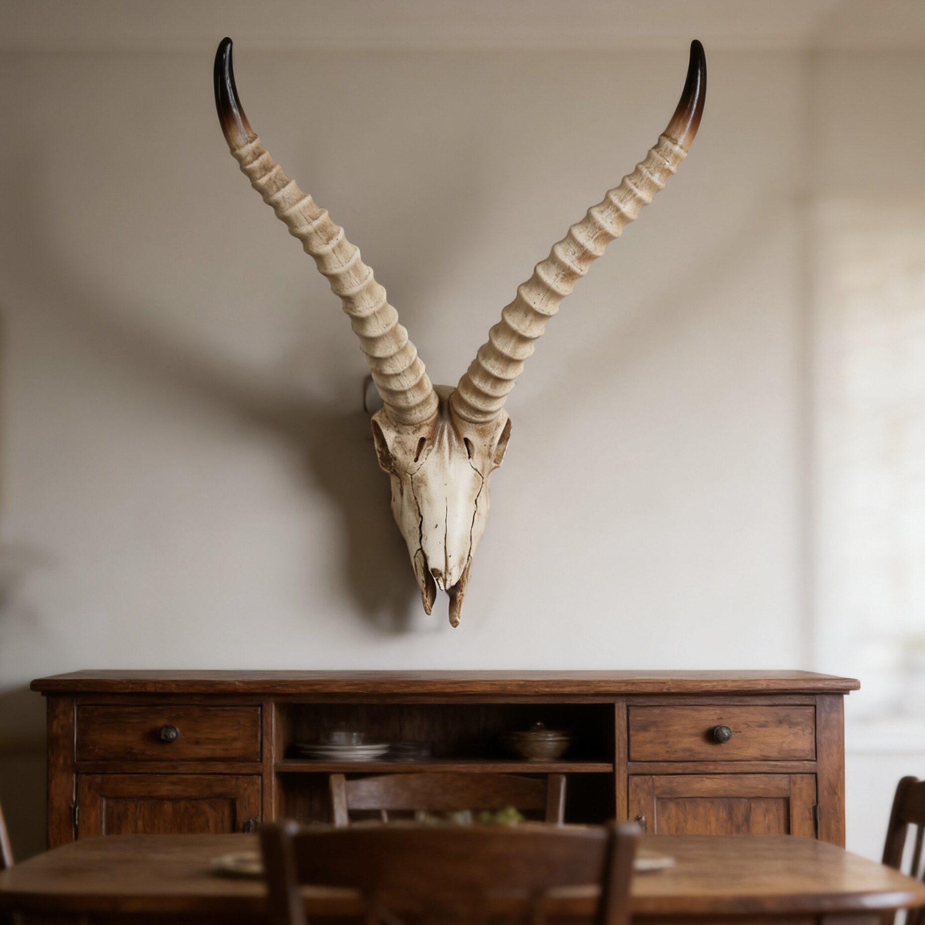 牛头骨装饰挂件创意客厅玄关墙上动物头仿古羊头骨壁挂饭店墙挂