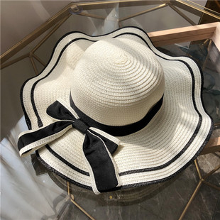新款 遮臉旅游度假百搭太陽帽涼帽子 草帽女夏天沙灘帽海邊防曬韓版