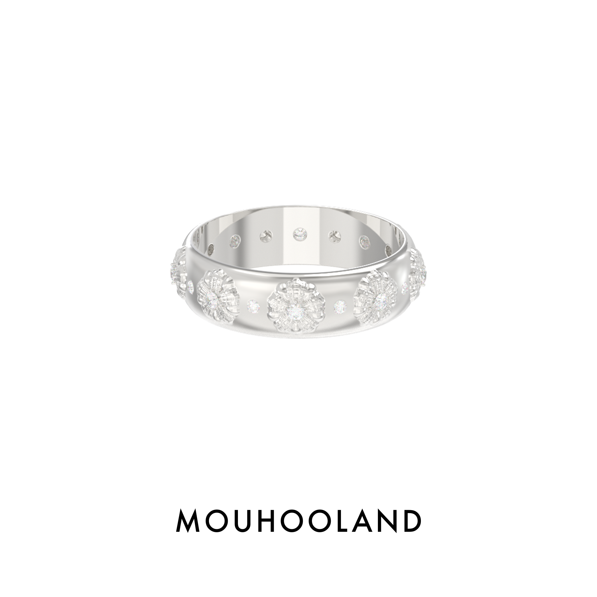 Mouhooland/暮后之地杏花戒指925银食指戒情侣款指环小众设计原创