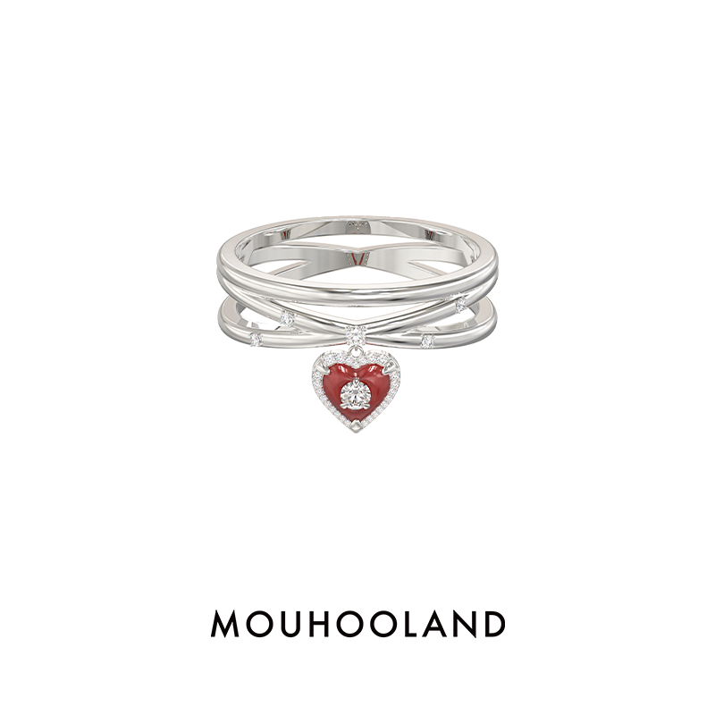 Mouhooland/暮后之地守护之心戒指情侣款指环小众设计食指戒原创