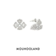 Mouhooland 暮后之地蕾丝弧面十字耳钉925银针小众设计耳饰情侣款