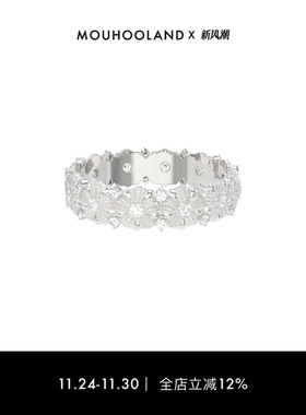 Mouhooland/暮后之地杏花绽放戒指小众设计指环原创食指戒情侣款