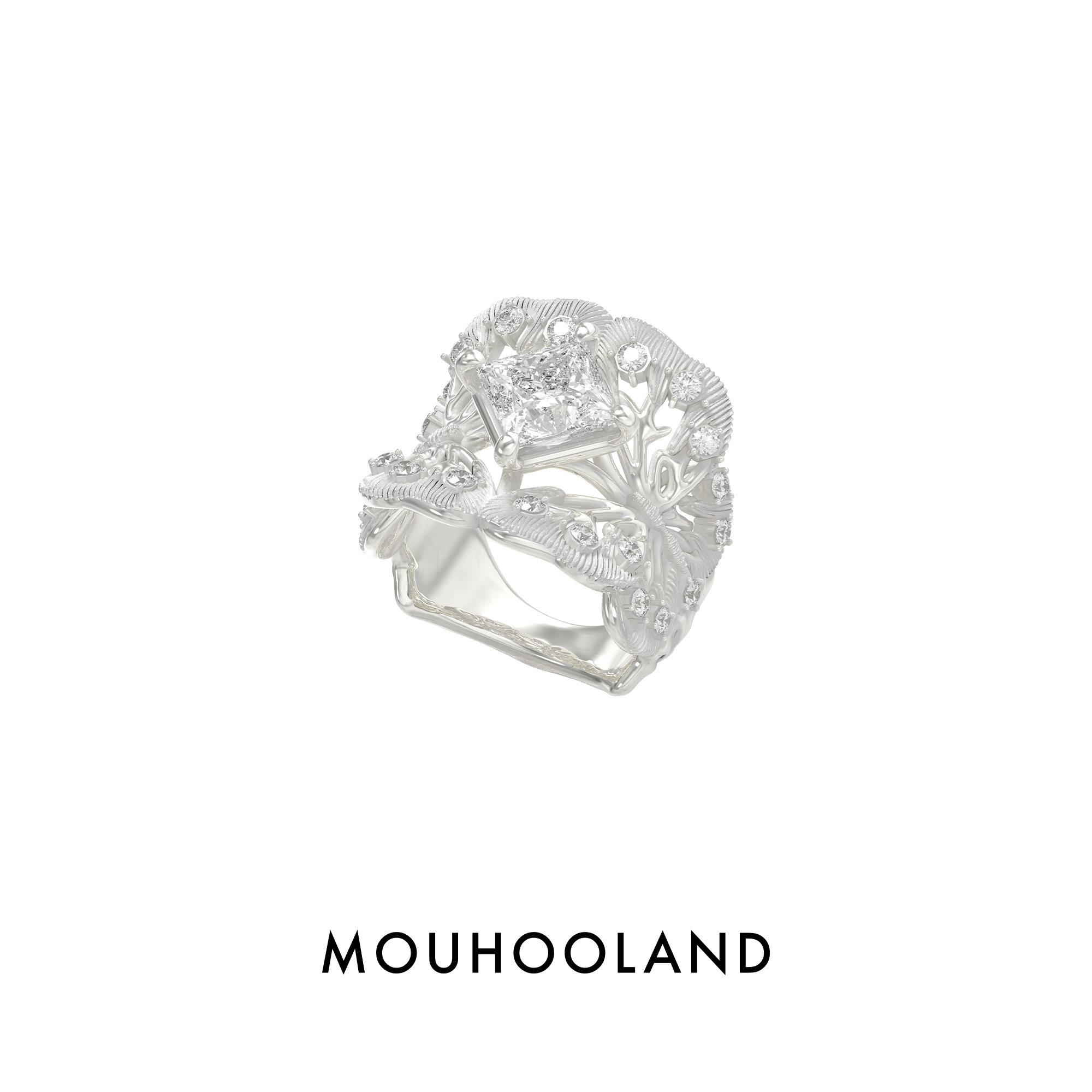 Mouhooland/暮后之地蝴蝶系列蝴蝶公主戒指原创设计小众食指戒女