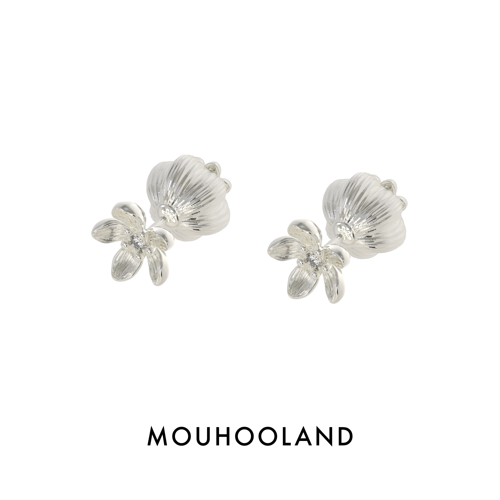 Mouhooland/暮后之地夏夜诗篇系列果实花双头耳钉925银针耳饰小众图片