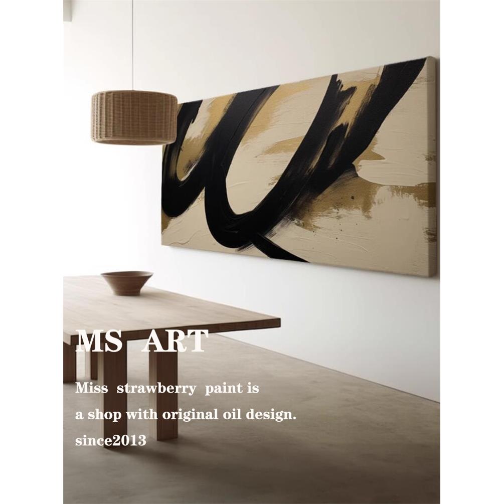 Ms纯手绘油画|循环| Wabi-Sabi风格极简抽象装饰画客厅书房水平质图片