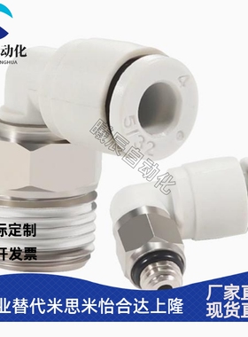 快拧弯头PL4-M5/M3微型气管快速接头PL6-M5锁母MHLH气动