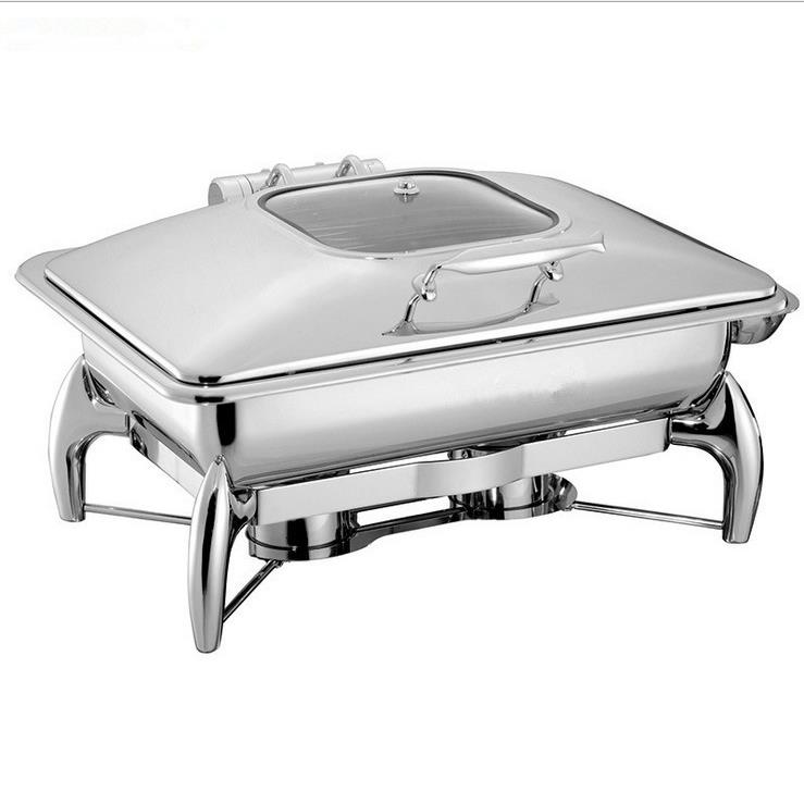 YUFEH宇辉1011长方形液压翻盖可视自助餐炉电加热保温炉布菲炉